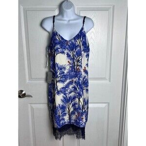 Adelyn Rae Nevina Palm X Cross Back Lace Slip Dress